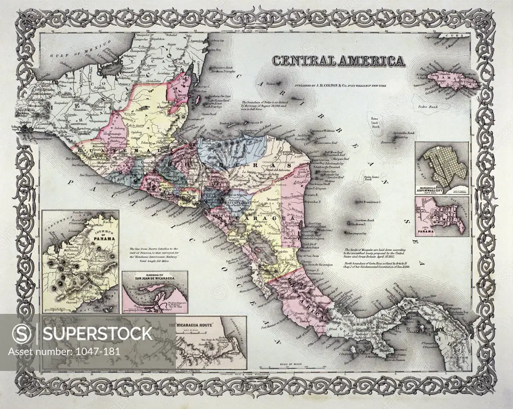 Map of Central America  C. 1855 J.H. Colton & Co.