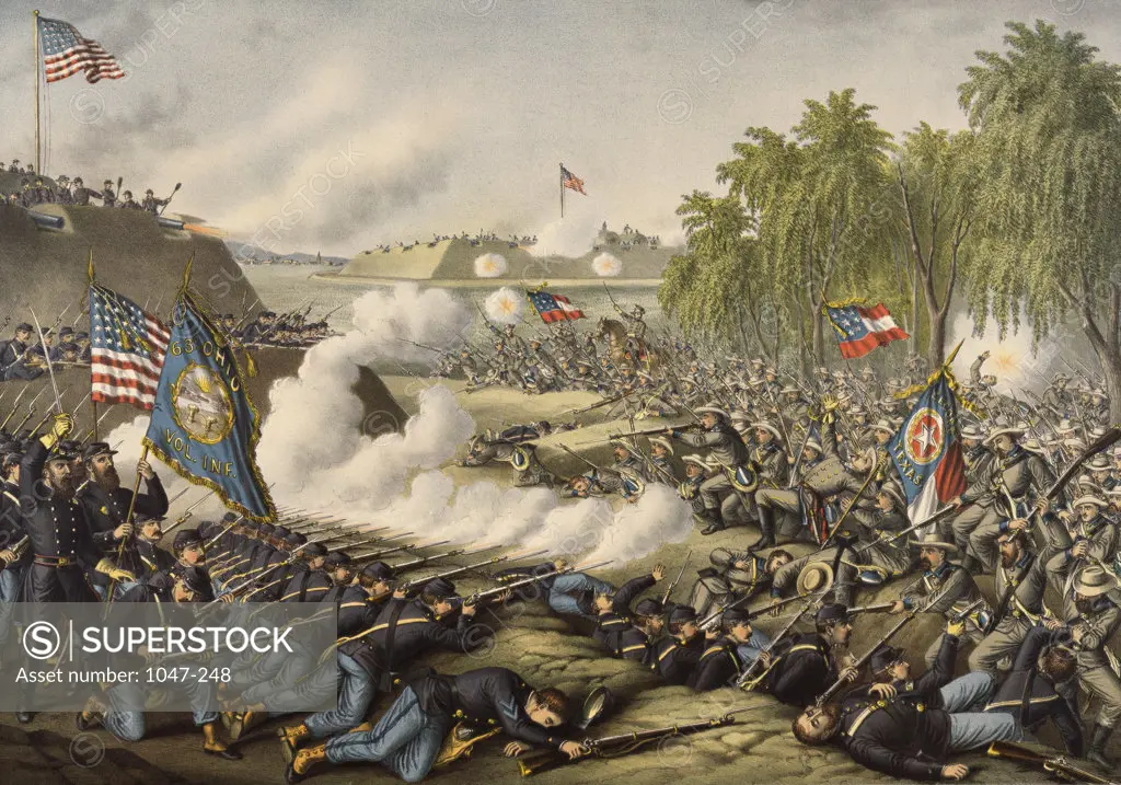 The Battle of Corinth, October 3-4, 1862, U.S. Civil War American History Artist Unknown  