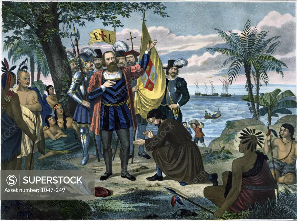 The Landing of Christopher Columbus in America in 1492 