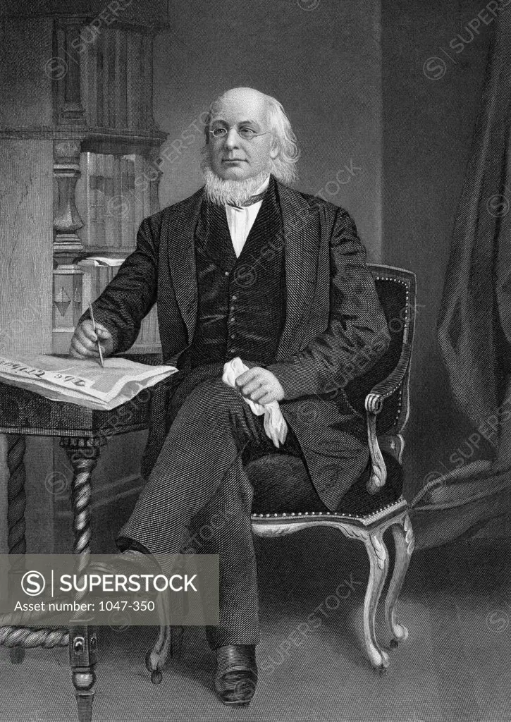 Horace Greeley  (1811-1872) Political Leader and Newspaper Editor  Stock Montage, Inc. 