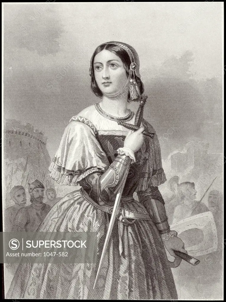 Joan Of Arc (c. 1412-1431) French National Heroine  Engraving 