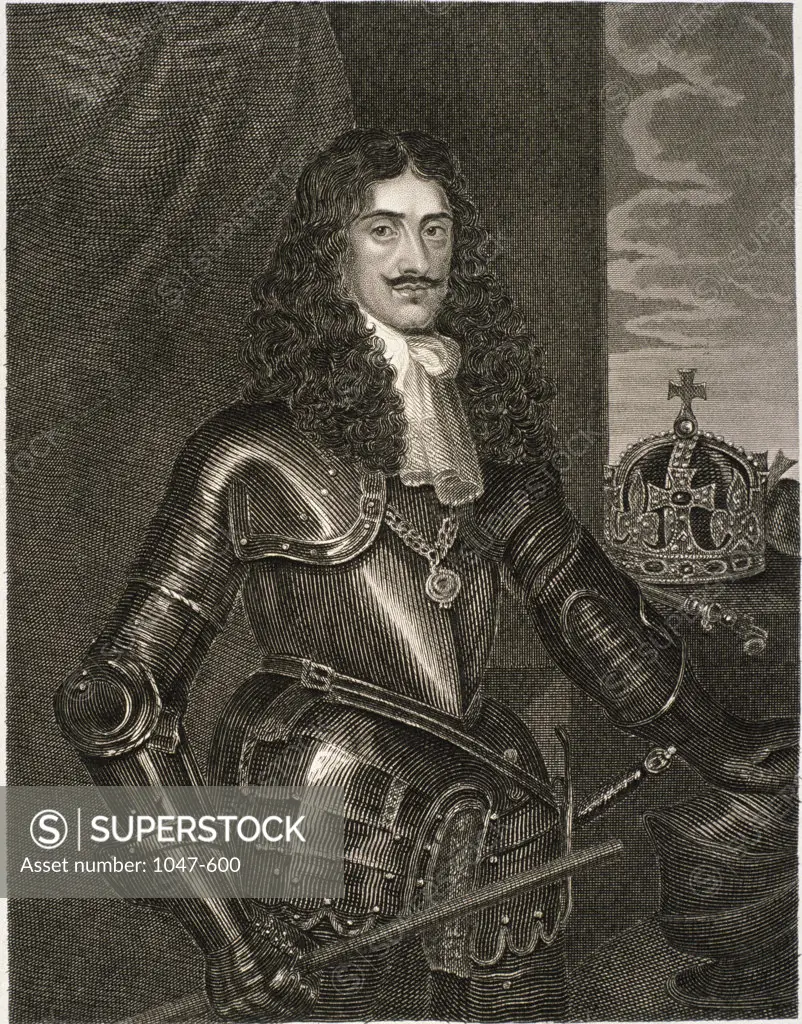 Charles II (1630-1685)  King Of England Engraving   