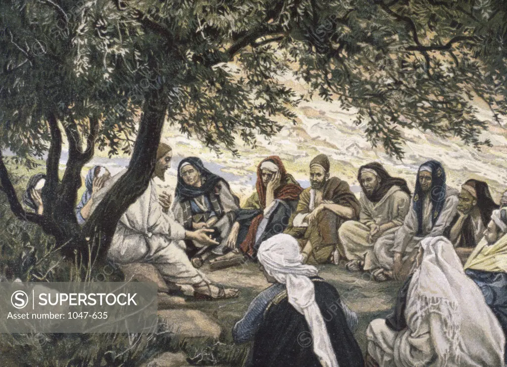 The Sermon On the Mount:  Christ's Exhortation to the Twelve Apostles James Tissot (1836-1902 French) 