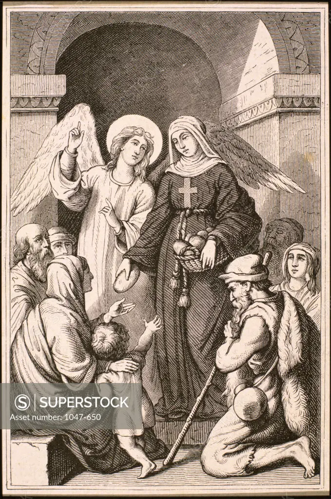Saint Frances of Rome (1384-1440) Founder of the Oblates of Rome Artist Unknown Engraving
