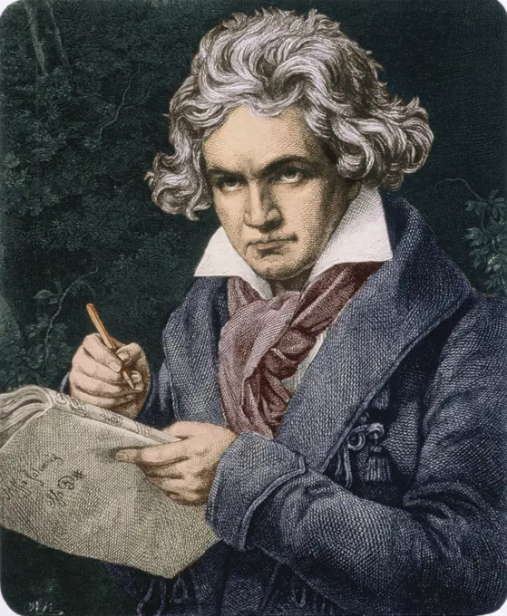 Ludwig van Beethoven (1770-1827)  German composer Stock Montage  