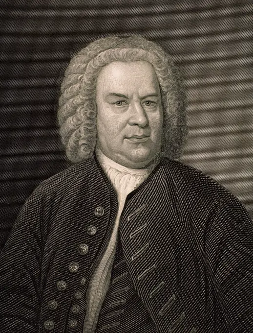 Johann Sebastian Bach  German Organist and Composer  Artist Unknown   