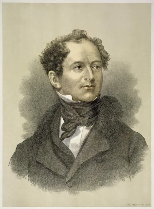 Thomas Moore (1779-1852) Irish poet Lithograph 