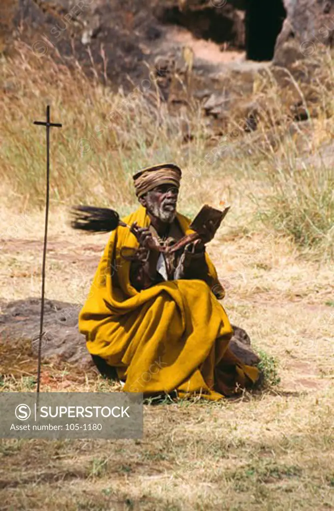 Priest reading the Bible, Lalibela, Amhara Region, Ethiopia