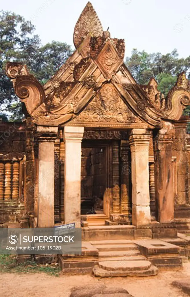 Ruins of a temple, Banteay Srei, Angkor, Cambodia