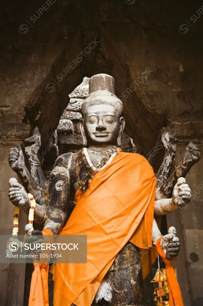 Hindu God Lord Vishnu's the statue in a temple, Angkor Wat, Angkor, Cambodia