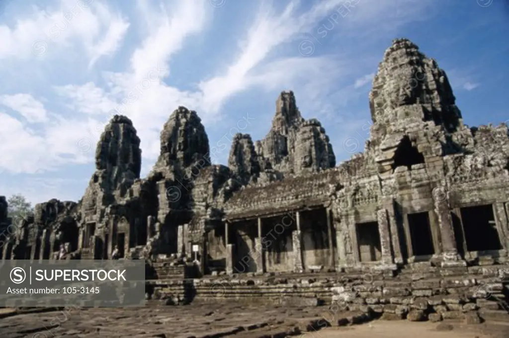 Facade of a Buddhist temple, Angkor Thom, Cambodia