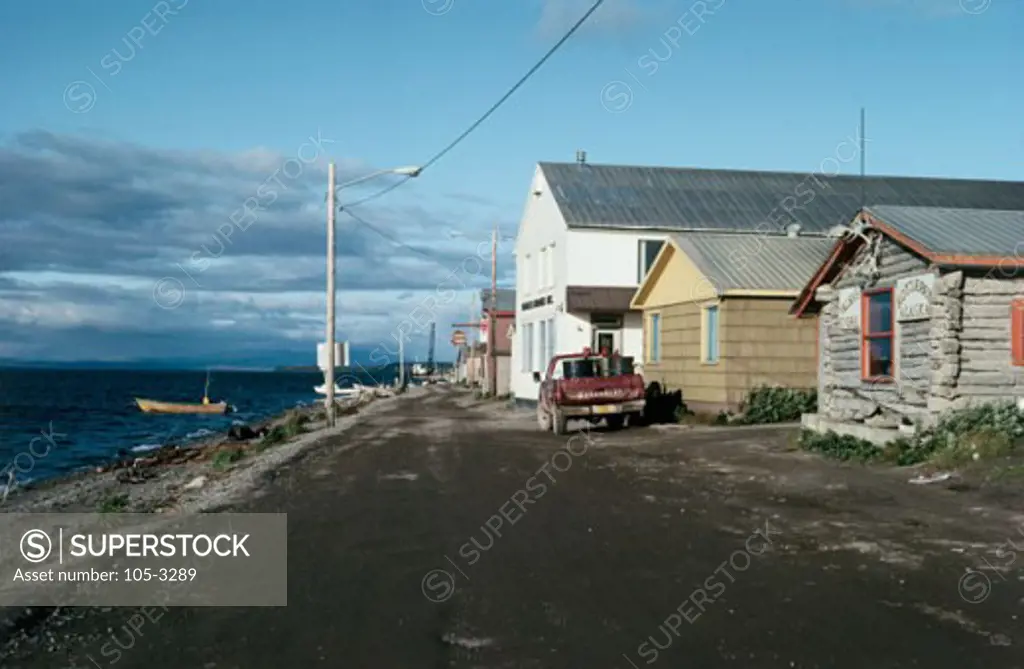 Houses in a row, Kotzebue, Alaska, USA
