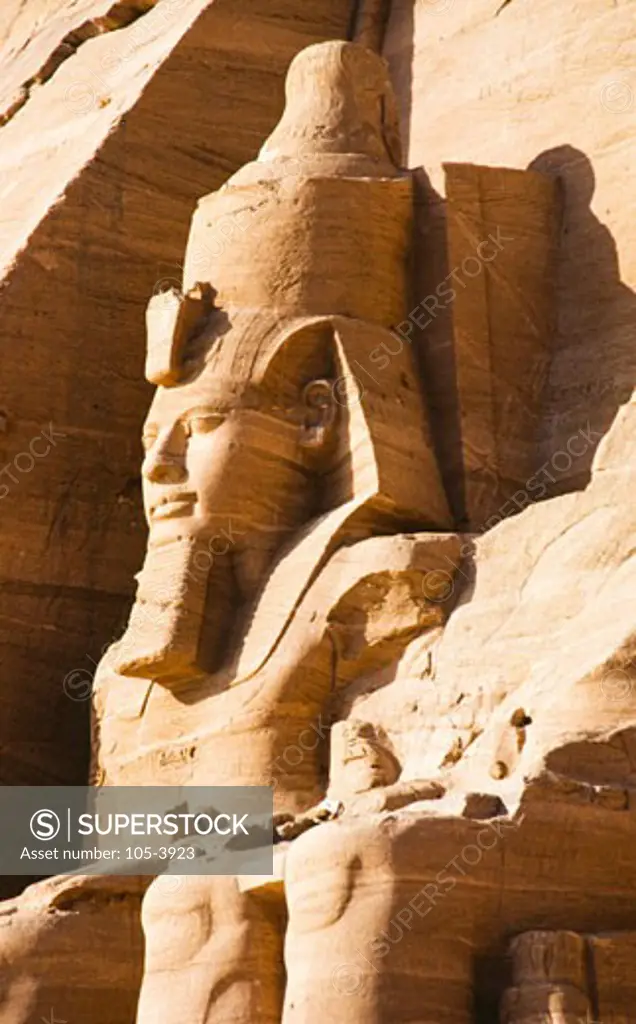 Ruins of a statue at a temple, Great Temple of Rameses II, Abu Simbel, Egypt