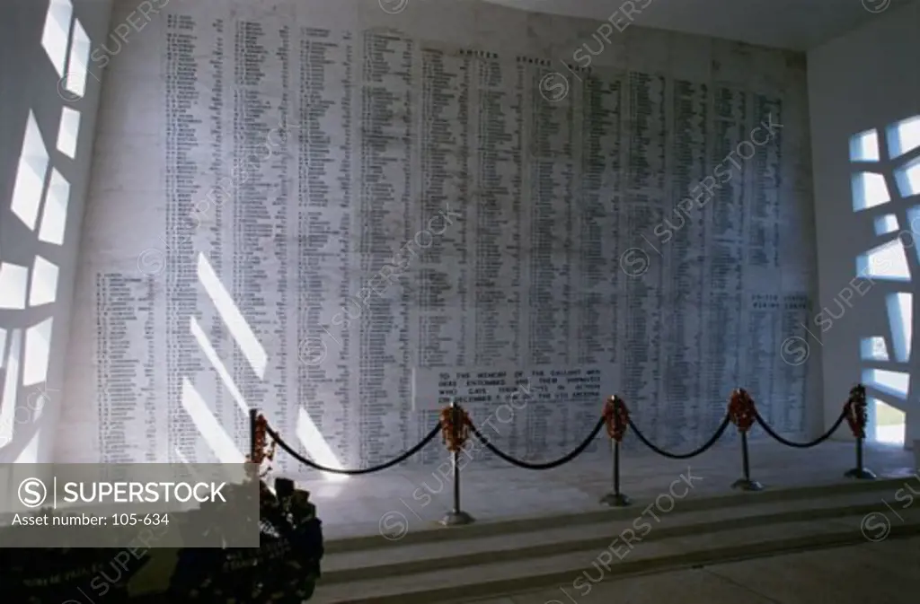 Interior of a memorial, USS Arizona Memorial, Honolulu, Oahu, Hawaii, USA