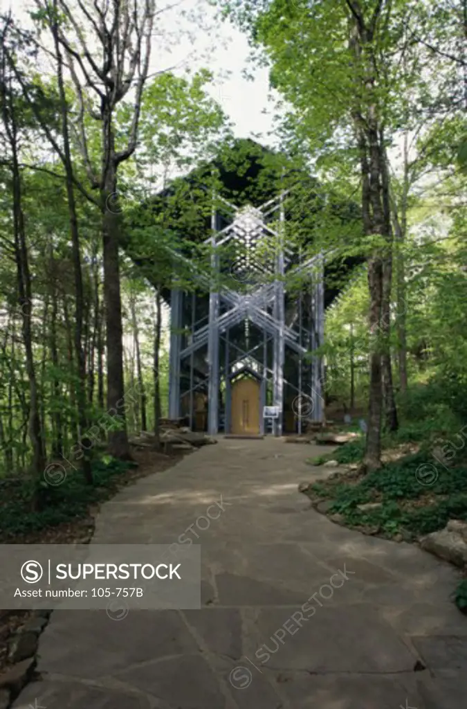Chapel in a forest, Thorncrown Chapel, Eureka, Arkansas, USA