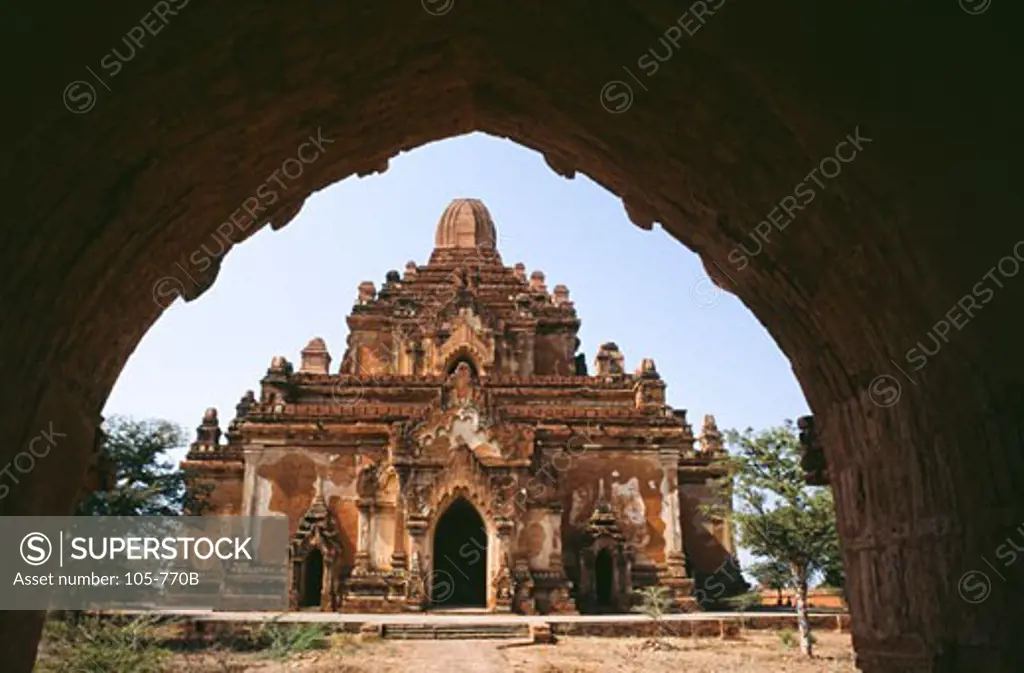 Facade of a temple, Htilominlo Temple, Bagan, Myanmar