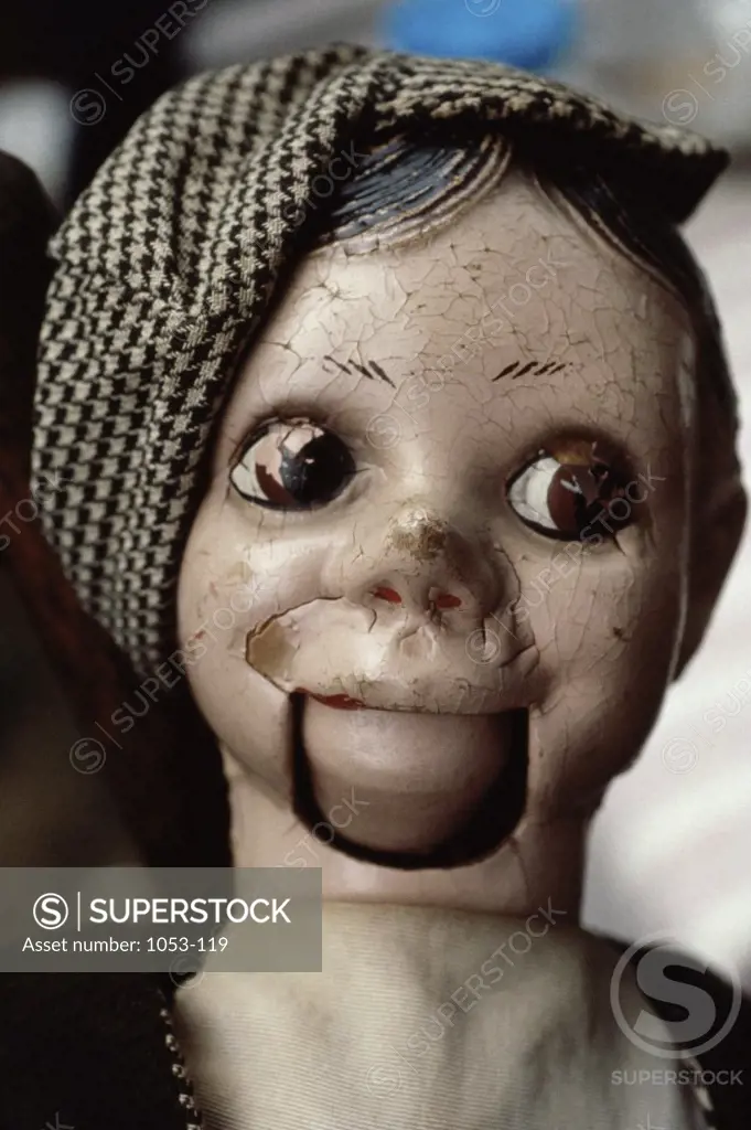 Close-up of a ventriloquist's dummy