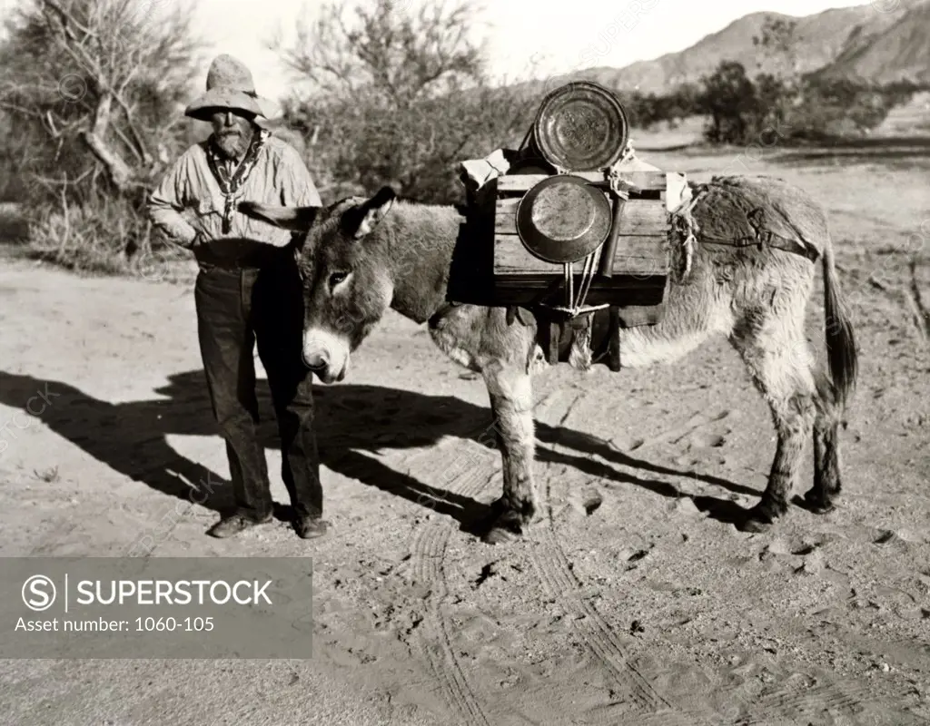 Miner with his donkey