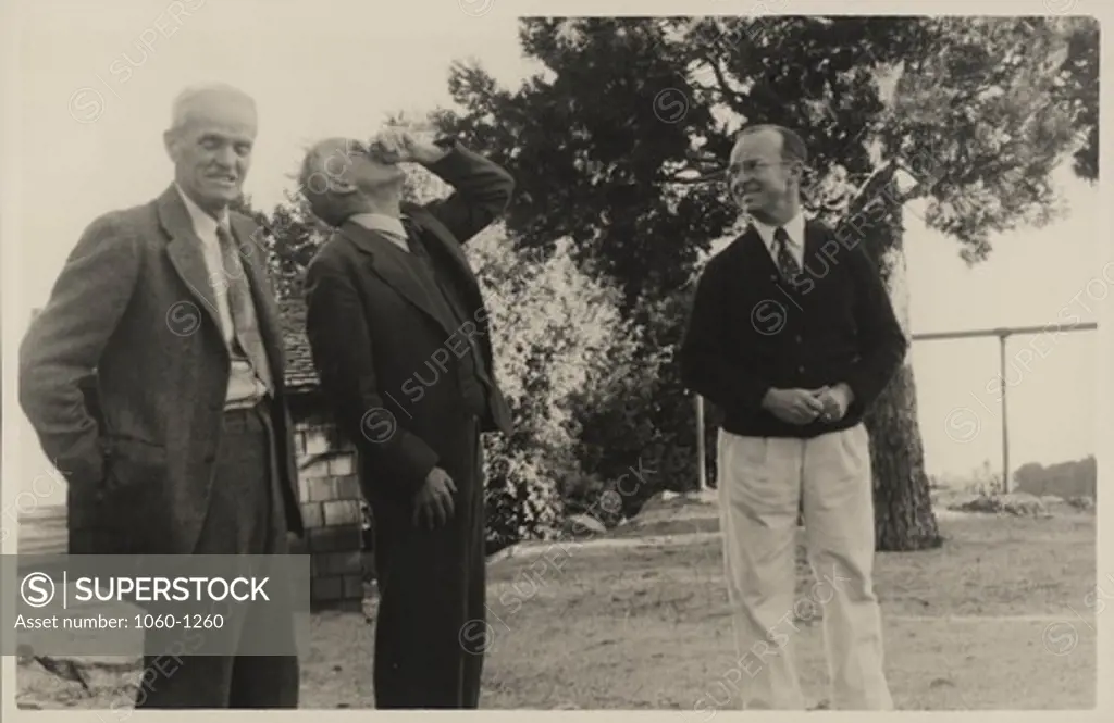 (L TO R): WALTER ADAMS, ALFRED JOY, & JOSEPH HICKOX ON MT. WILSON.