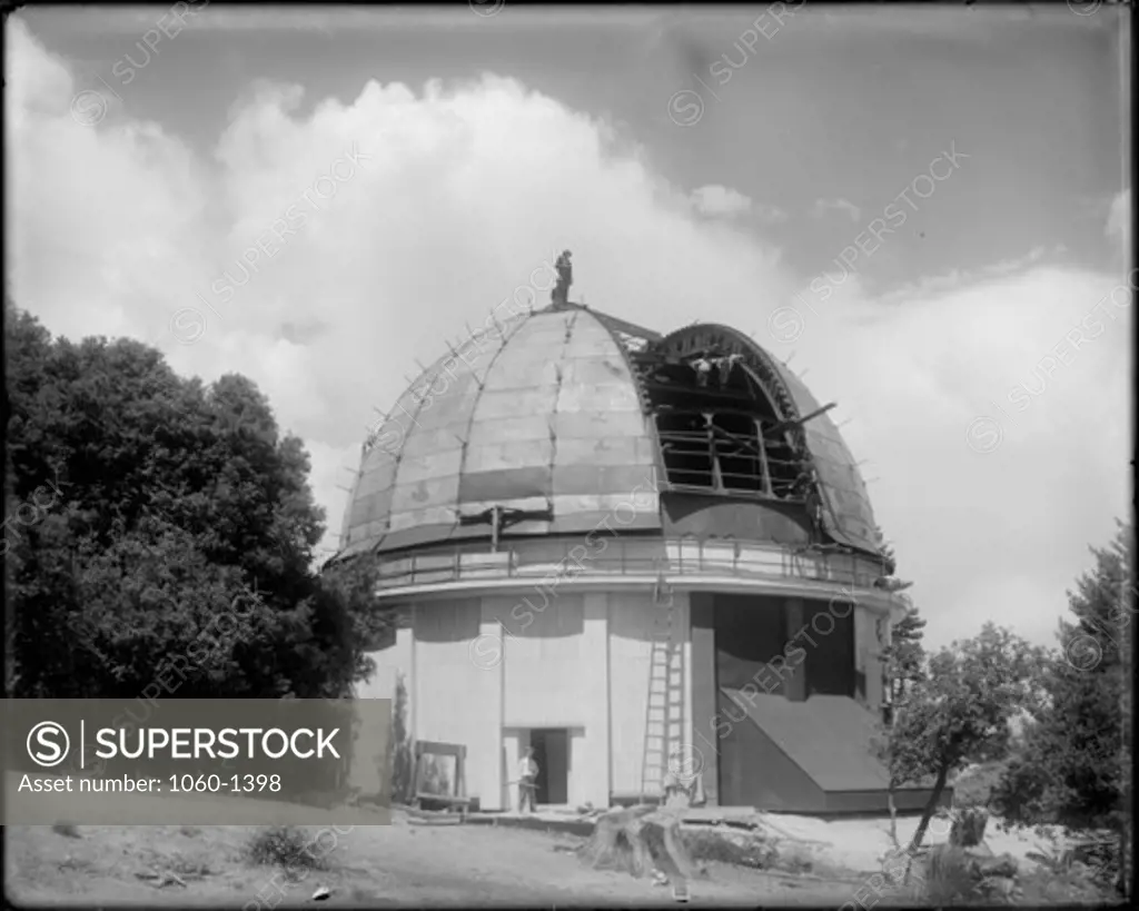 UNFINISHED 60-INCH TELESCOPE DOME AS SEEN FROM THE SOUTHWEST.