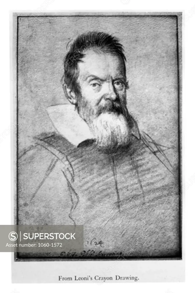 1624 PORTRAIT OF GALILEO, TAKEN FROM LOUIS'S CRAYON DRAWING.