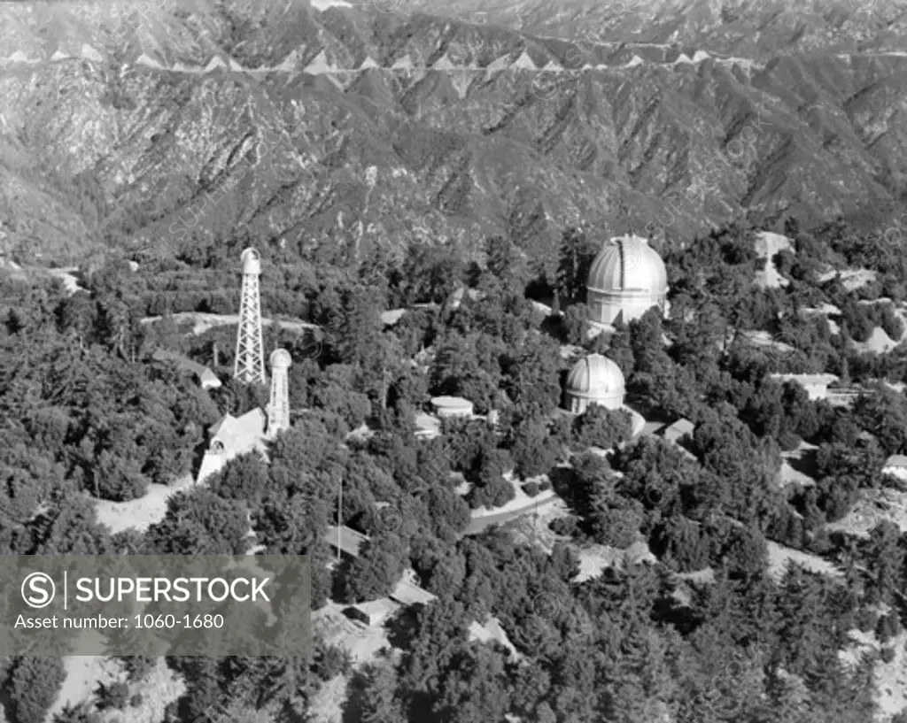 AERIAL VIEW OF MT. WILSON OBSERVATORY.
