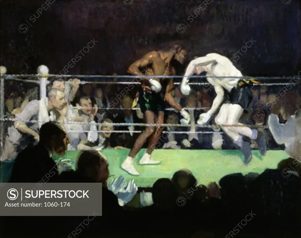 The Boxing Match 1910 George Benjamin Luks (1867-1933 American) Oil on canvas The Huntington Library, Art Collections, and Botanical Gardens, San Marino, California, USA