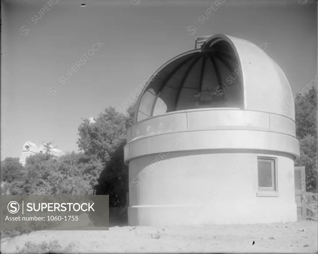 10-INCH TELESCOPE DOME ON MT. WILSON, OPENED TO SHOW PART OF TELESCOPE.