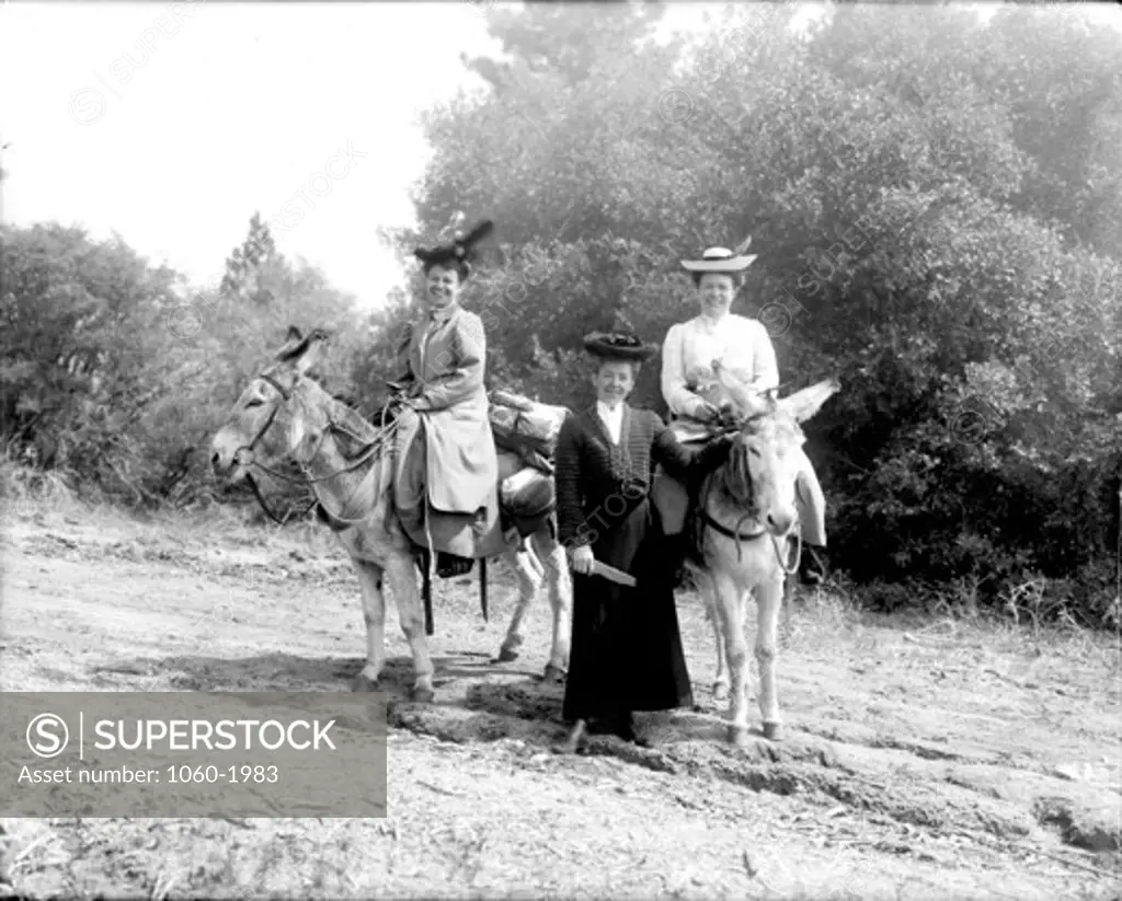 EVELYN WILHOIT AND TWO OTHER WOMEN UNCERTAIN AS TO WHICH IS WHICH ON MT. WILSON TRAIL.