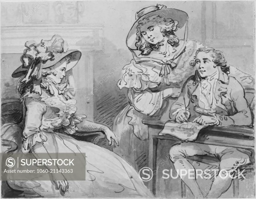 Rowlandson and his Fair Sisters, Thomas Rowlandson, British, 1756-1827