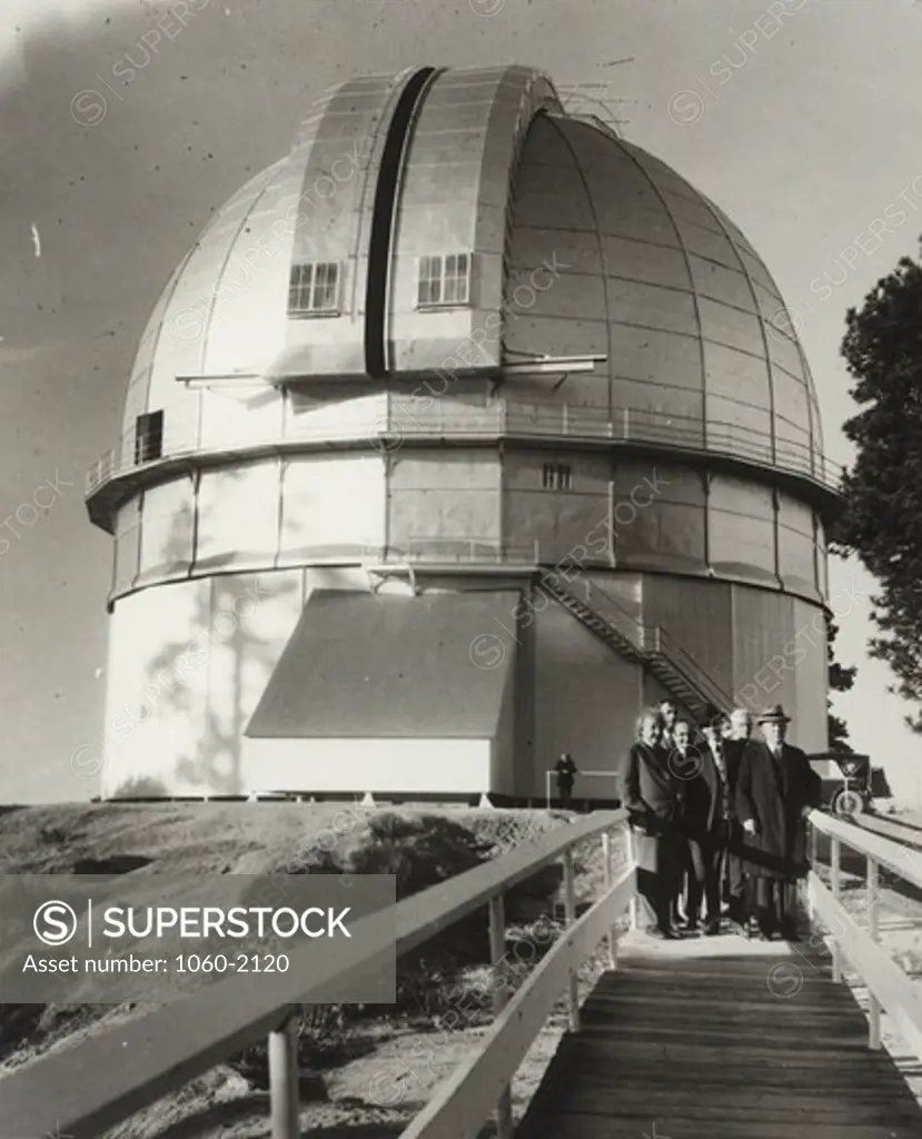 USA, California, Mount Wilson Observatory, Albert Einstein, Edwin Powell Hubble, Walter Mayer and others