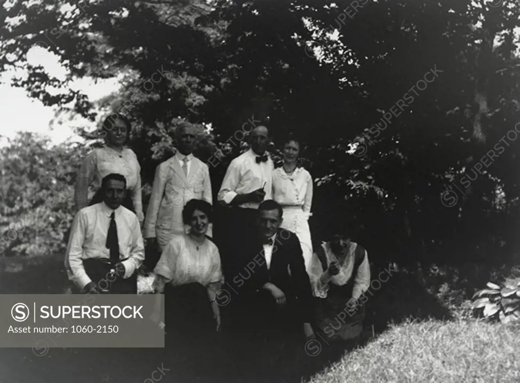 Group photograph of an unidentified man, Lydia Roberts, Edwin Powell Hubble, and Amy Rosbraugh Roberts