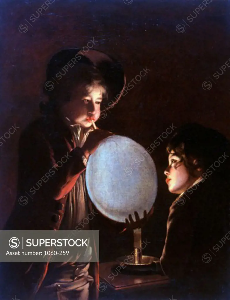 Two Boys by Candlelight, Blowing a Bladder Joseph Wright of Derby (1734-1797 British) The Huntington Library, Art Collections, and Botanical Gardens, San Marino, California