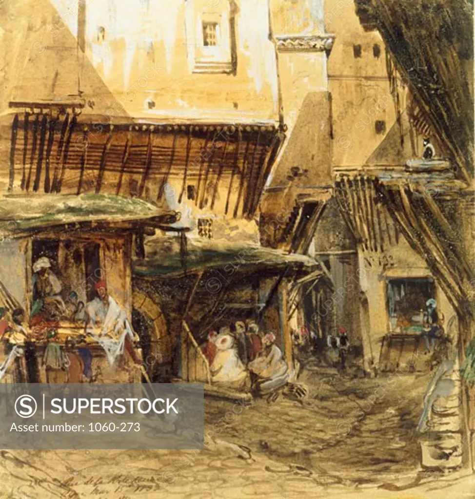 Rue de la Porte, Neuve, Algiers, 1833, William Wyld (1806-1889 British), The Huntington - San Marino, California