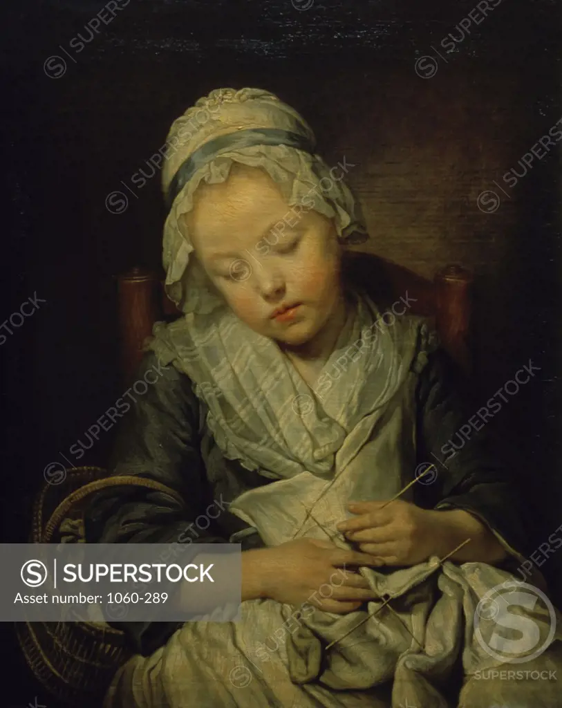 Young Knitter Asleep  Jean Baptiste Greuze (1725-1805/French)  Oil on canvas The Huntington Library, Art Collections, and Botanical Gardens, San Marino, California     