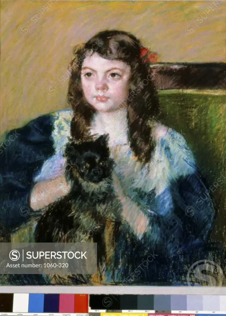 Francoise Holding a Little Dog  1906  Pastel Mary Cassatt (1845-1926 /American The Huntington Library, Art Collections, and  Botanical Gardens, San Marino, California   