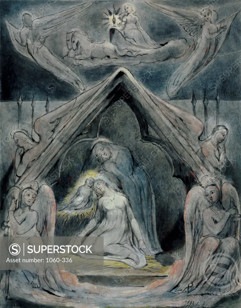 The Night of Peace  c. 1815   William Blake (1757-1827/ British  Pen & Watercolor The Huntington Library, Art Collections, and Botanical Gardens, San Marino, California, USA