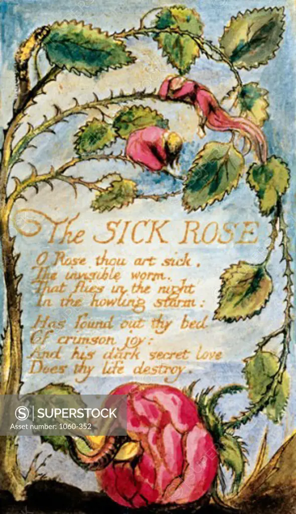 The Sick Rose 1794 William Blake (1757-1827 British) The Huntington Library, Art Collections, and Botanical Gardens, San Marino, California, USA