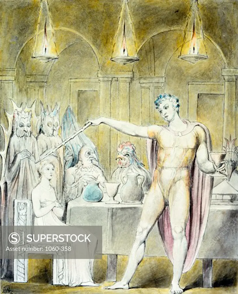 The Magic Banquet With the Lady Spell-Bound ca.1801-1802 William Blake (1757-1827 British) The Huntington Library, Art Collections, and Botanical Gardens, San Marino, California, USA