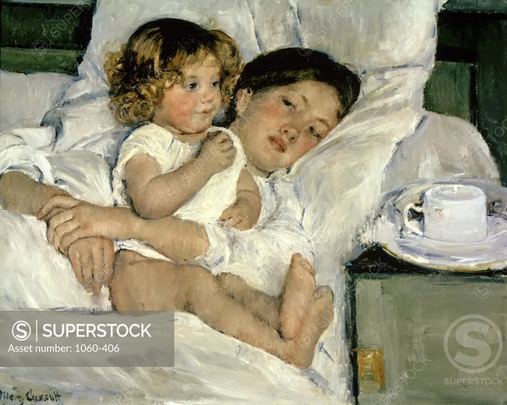 Breakfast in Bed  1897 Mary Cassatt (1845-1926 American)  Oil on canvas The Huntington Library, Art Collections, and Botanical Gardens, San Marino, California, USA    