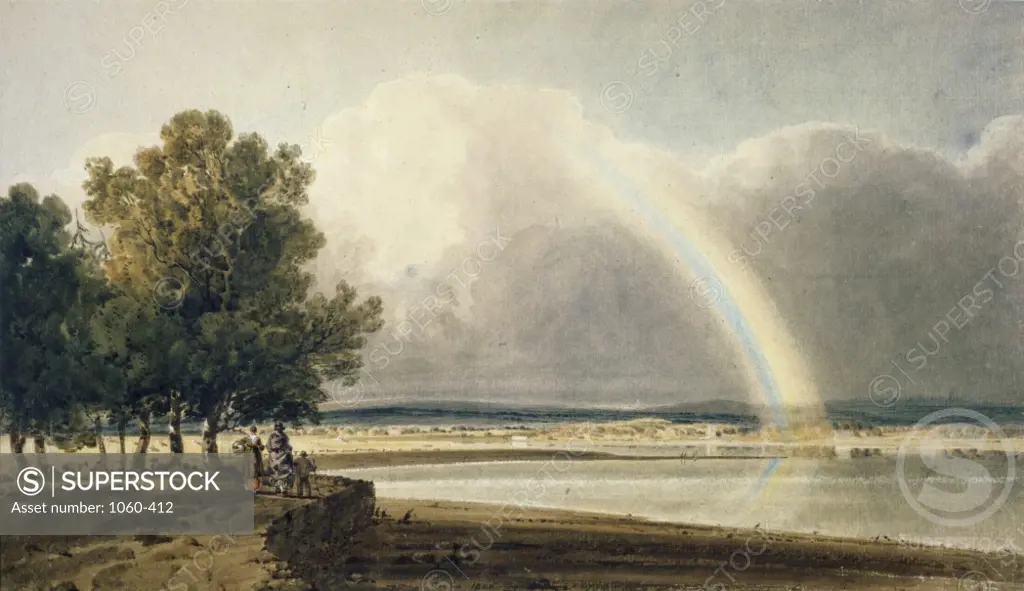 Rainbow on the Exe 1800 Thomas Girtin (1775-1802 British) Watercolor The Huntington Library, Art Collections, and Botanical Gardens, San Marino, California  