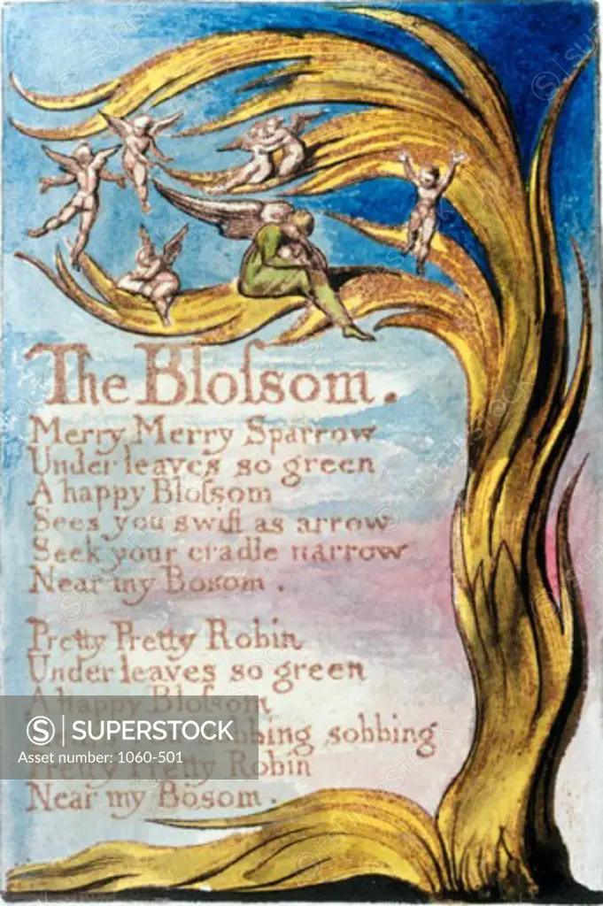 The Blossom From "Songs of Innocence and of Experience William Blake (1757-1827 English) The Huntington Library, Art Collections, and Botanical Gardens, San Marino, California, USA