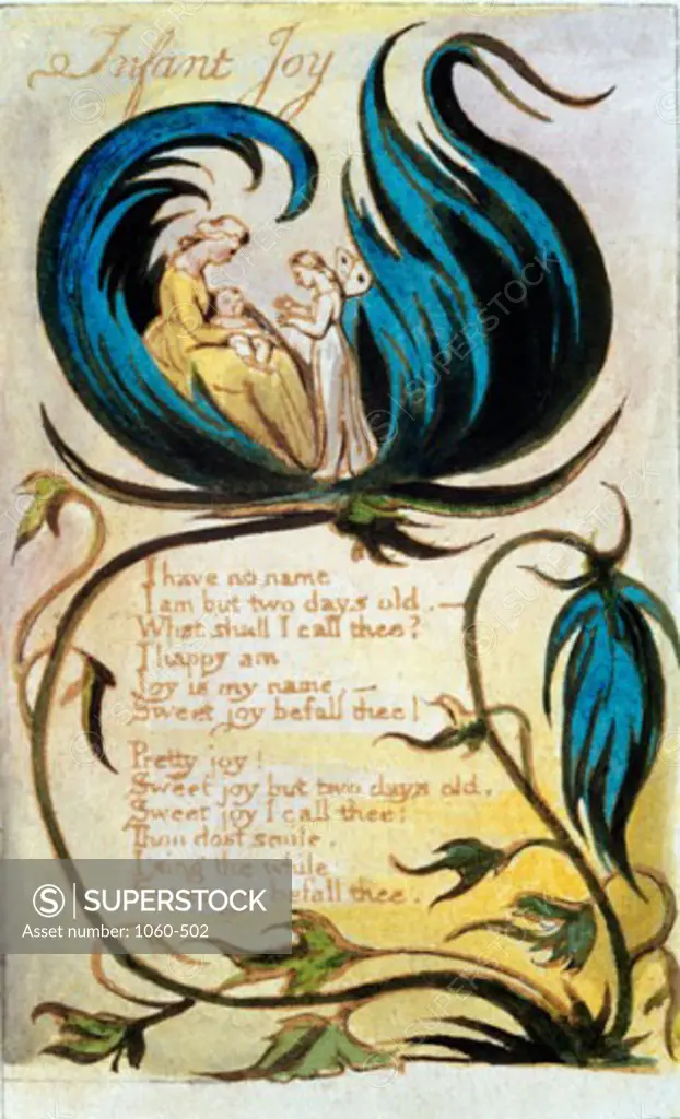 Infant Joy From "Songs of Innocence and of Experience" William Blake (1757-1827 British) The Huntington Library, Art Collections, and Botanical Gardens, San Marino, California, USA