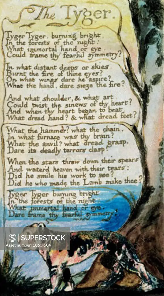 The Tyger From "Songs of Experience" William Blake (1757-1827 British) The Huntington Library, Art Collections, and Botanical Gardens, San Marino, California, USA