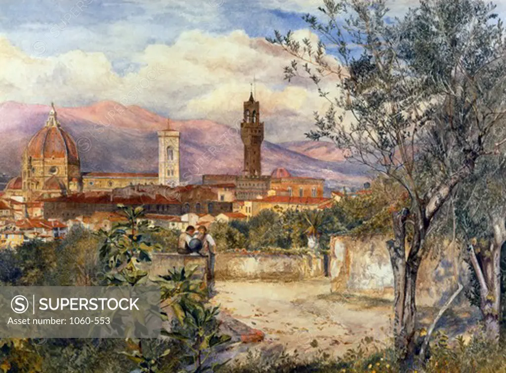 Florence, Duomo From the Mozzi Garden by Henry Roderick Newman, 1877, 1833-1918, USA, California, San Marino, The Huntington, The Huntington Library, Art Collections and Botanical Gardens