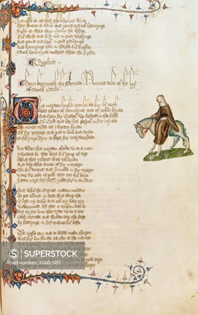 Canterbury Tales: The Second Nun's Tale (Ellesmere Chaucer) ca. 1400 Artist Unknown Illuminated manuscript The Huntington Library, Art Collections, and Botanical Gardens, San Marino, California, USA