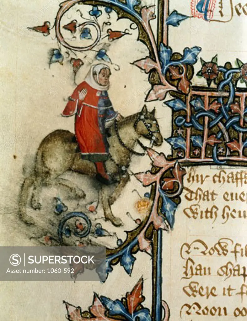 The Man of Law, Detail from the Canterbury Tales, Geoffrey Chaucer (1342-1400 British), The Huntington-San Marino, California