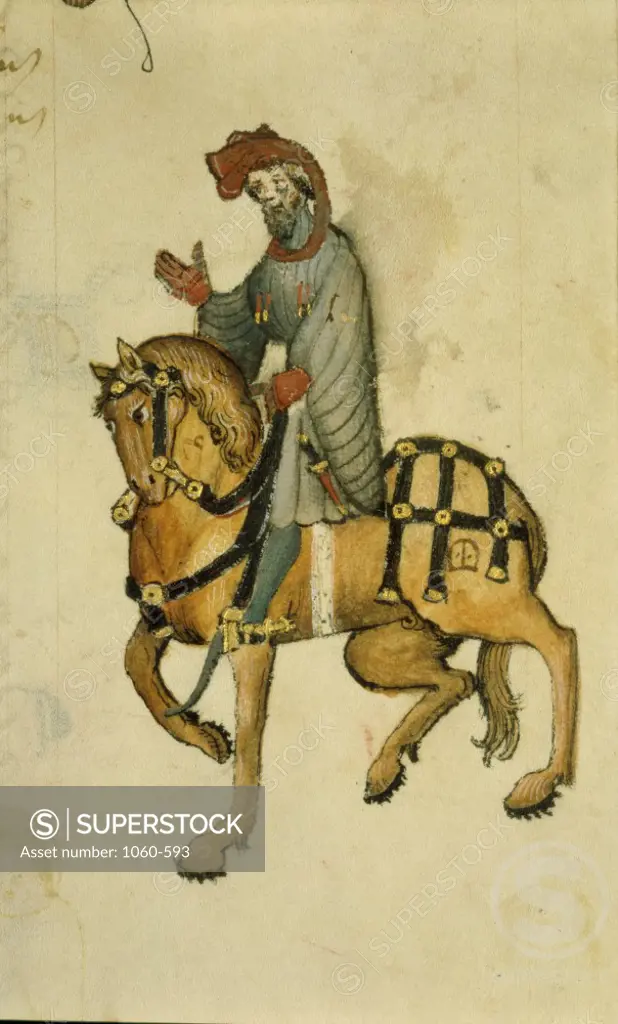 Canterbury Tales: The Knight (Ellesmere Chaucer) ca. 1400 Artist Unknown Illuminated manuscript The Huntington Library, Art Collections, and Botanical Gardens, San Marino, California, USA   