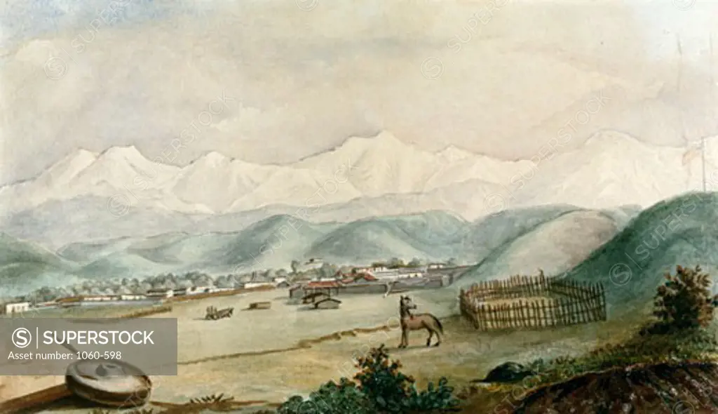 Los Angeles from the South, 1848, William Rich Hutton (1826-1901American), The Huntington - San Marino, California
