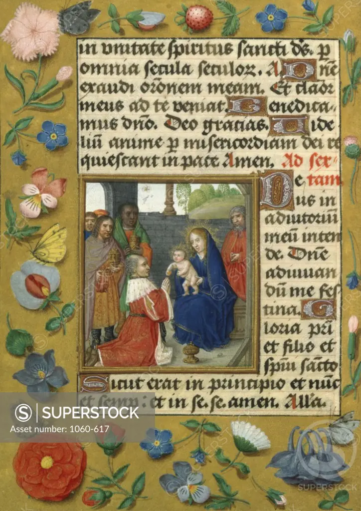Adoration of the Magi  (Detail) Book of Hours  (Flemish) 15th-16th Centuries, Manuscript Illumination Artist Unknown The Huntington Library, Art Collections, and Botanical Gardens, San Marino, California   